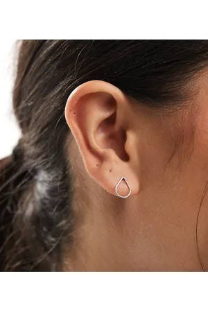 Kingsley Ryan Cut out teardrop stud earrings in sterling