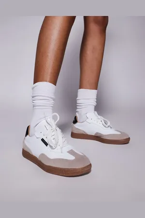 Steve Madden Emporia lace up trainers in white
