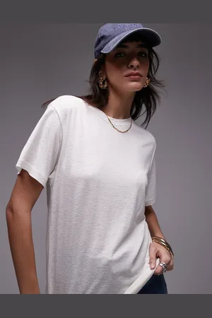 Topshop Linen look tshirt in