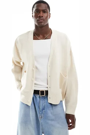 ASOS Oversized knitted boxy cardigan in ecru