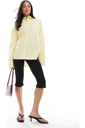 ASOS Poplin extreme cuff oversized shirt in buttermilk