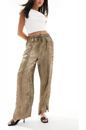 ASOS ASOS DESIGN metallic pull on trouser in bronze