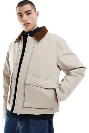 JACK & JONES Cotton carpenter jacket with pockets in beige