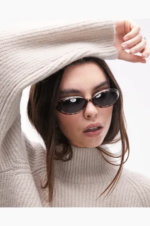 Topshop Tulip rounded oval sunglasses in tortoiseshell