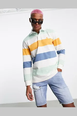 Carhartt Henwick rugby stripe polo in off