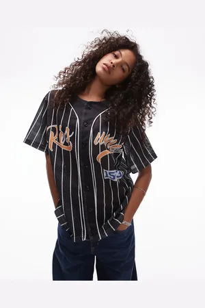 Résumé Resume relaxed oversized baseball style shirt in stripe with logo