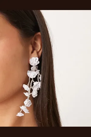 DesignB London Statement beaded flower drop earrings