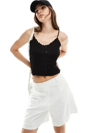 Pieces® Lettuce hem cami top in