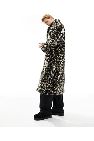ASOS Oversized longline leopard print faux fur coat