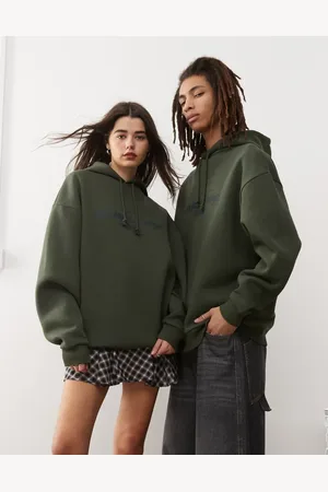 Reclaimed Unisex oversized hoodie with logo in khaki