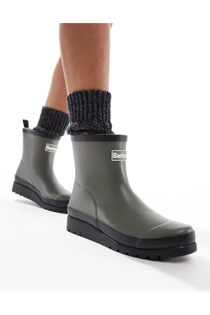 Barbour Portree short wellington boots in khaki
