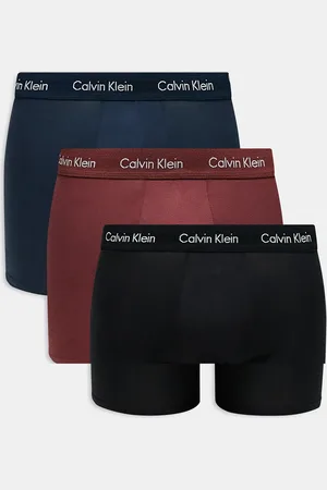 Calvin Klein Cotton stretch boxer briefs 3 pack in black/navy/burgundy
