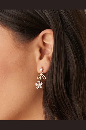 True Decadence Crystal flower drop earrings in