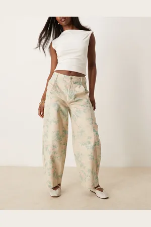 ASOS Seamed barrel trouser in vintage floral print