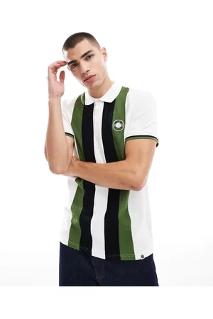 Pretty Green Live forever engineered striped polo in