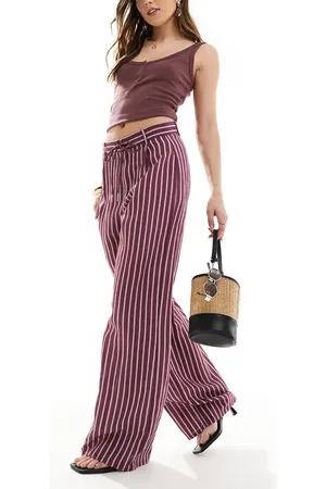 Pull&Bear Straight leg striped trouser in