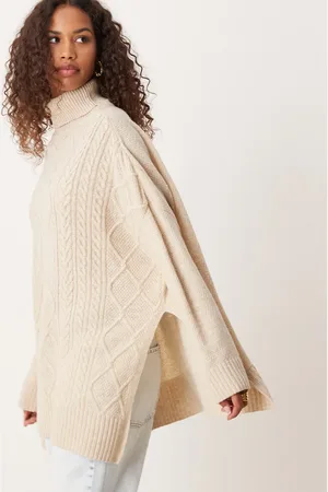 Barbour Burne Knitted Cape in oatmeal
