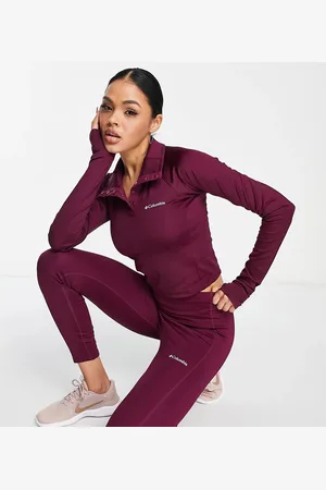 Columbia Training CSC Sculpt cropped long sleeve in burgundy Exclusive at ASOS