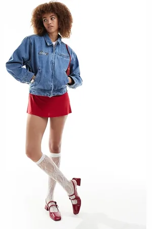 Obey Denim boxy denim jacket in mid