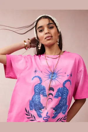 ASOS Oversized t-shirt with embroidered celestial graphic in