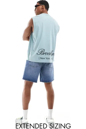 ASOS Oversized vest in with Brooklyn back print