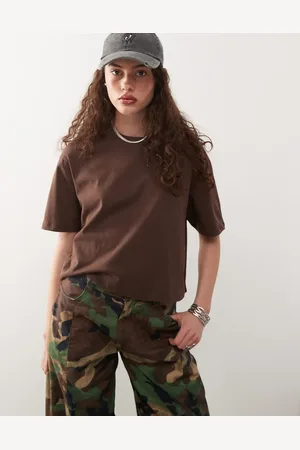COLLUSION Boxy short sleeve t-shirt in chocolate