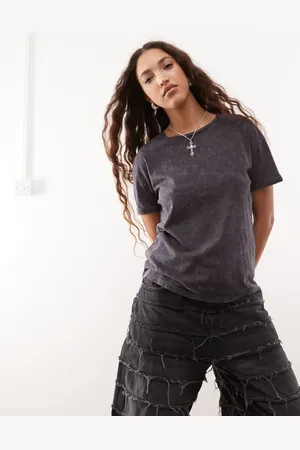 Noisy May Boxy t-shirt in washed charcoal