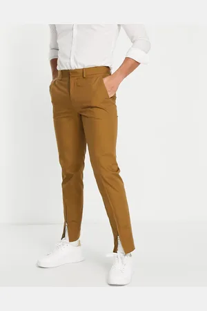 ASOS Slim smart trouser with zip front hem in