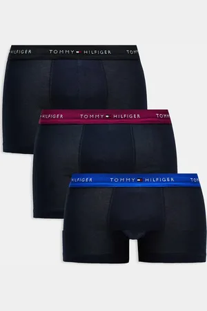 Tommy Hilfiger Signature Essential 3 pack trunk with coloured waistband in