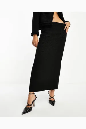 NA-KD X Hanna Schonberg co-ord pocket detail tweed maxi skirt in