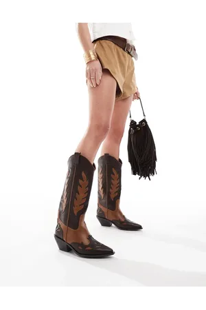 SEQWL Lexus colourblock western boots in