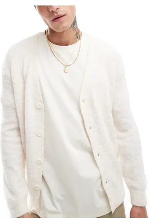 ASOS Lightweight knitted textured cardigan in ecru - STONE