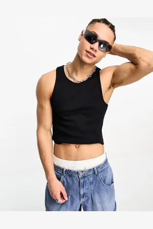 COLLUSION Ribbed cropped vest in