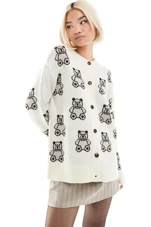 Miss Selfridge Oversized mini teddy jacquard cardigan