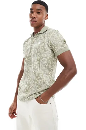 Pretty Green Paisley print polo shirt in sage