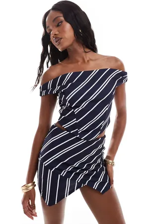 ASOS Co-ord stripe corset off shoulder top
