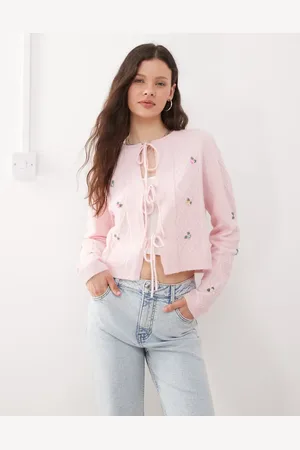 Miss Selfridge Embellished floral cardigan in soft