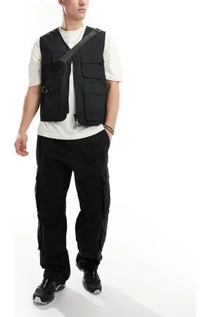 Pull&Bear Multipocket wide leg cargo in
