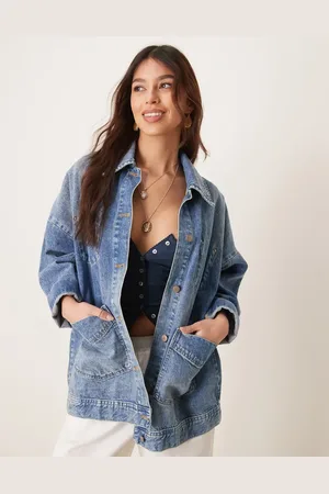 Free People Avery denim shakcet in washed
