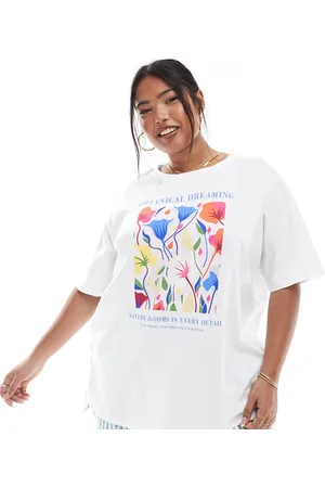 ONLY Botanical graphic oversized t-shirt in