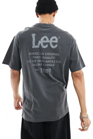 Lee Back logo print loose fit t-shirt in washed