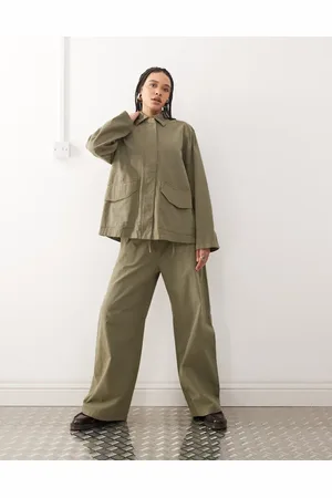 Weekday Kovu mix & match ripstop oversized jacket in khaki