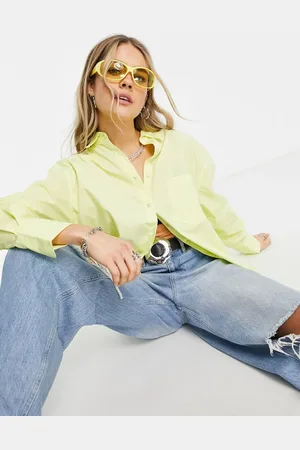 JJXX Jamie oversized poplin shirt in bright