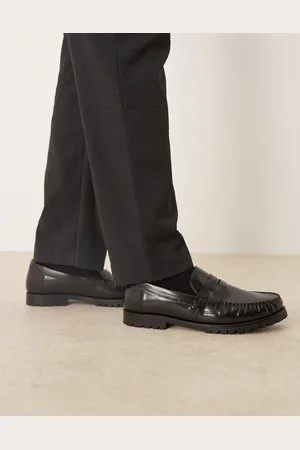 ASOS Loafers in leather with gathered apron