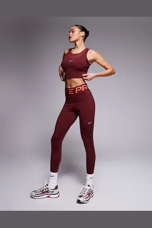 Nike Nike Pro Training Dri-FIT Sculpt high waisted leggings in burgundy