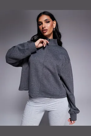 ASOS Bonded high neck quarter zip scuba pull over in