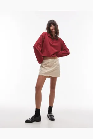 Topshop Canvas pelmet micro skirt in tan