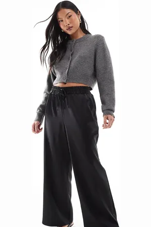 Miss Selfridge Satin wide leg trouser in