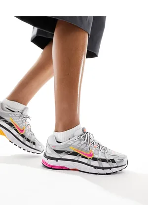 Nike P-6000 trainers in with pink detail