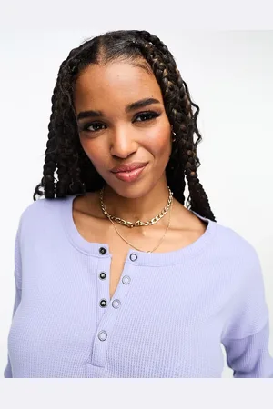 Hollister Long sleeve easy waffle henley in grey